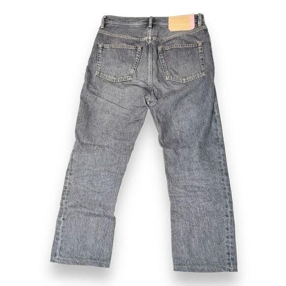 Acne Studios Blå Konst Gray Denim Straight Leg Button Fly Cropped Jeans Size 26 - Picture 5 of 14